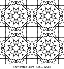 geometric black-and-white ornament seamless pattern