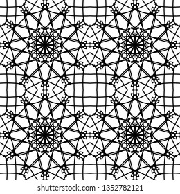 geometric black-and-white ornament seamless pattern