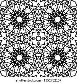 geometric black-and-white ornament seamless pattern