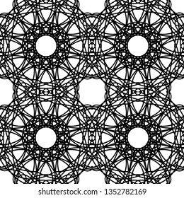 geometric black-and-white ornament seamless pattern