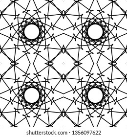 geometric black-and-white ornament seamless pattern