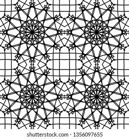 geometric black-and-white ornament seamless pattern