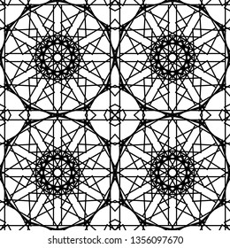 geometric black-and-white ornament seamless pattern