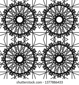 geometric black-and-white ornament seamless pattern