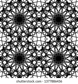 geometric black-and-white ornament seamless pattern