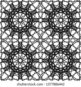 geometric black-and-white ornament seamless pattern