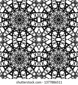 geometric black-and-white ornament seamless pattern