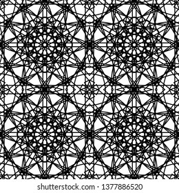 geometric black-and-white ornament seamless pattern