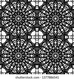 geometric black-and-white ornament seamless pattern