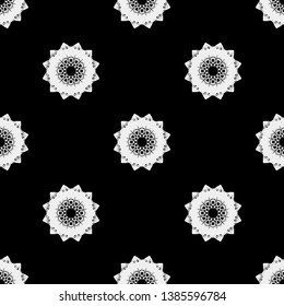 geometric black-and-white ornament seamless pattern
