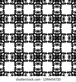 geometric black-and-white ornament seamless pattern