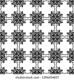 geometric black-and-white ornament seamless pattern