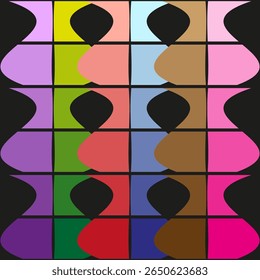 Geometric block pattern. Colorful square shapes. Abstract modern design. Vector unique composition.