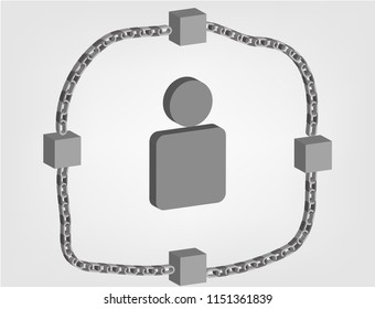 Geometric Blockchain High Technology Vector in the Future.World will be connecting easier with this tool.