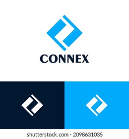 Geometrisches Blockcahin Logo Design Konzept. Data Tech Logomark Illustration. Kann vpn, Sicherheit, Code, crypto, metaverse, system, connect darstellen.