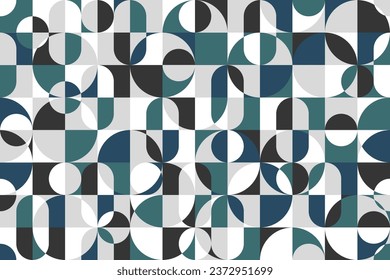 Geometric blocking color seamless pattern. Blue,green and gray element simple shape and figure.For wear fabric apparel textile cover bedding curtain carpet decoration.Vector illustration.