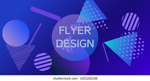 Geometric blue abstract background with trendy isometric shapes. Minimal universal banner templates in memphis style. Minimalistic blue background design with dynamic shapes. Vector illustration.