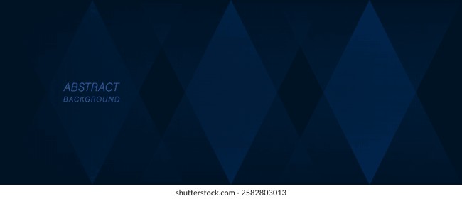 Geometric blue abstract on dark background gradient. Futuristic Concept with Modern Shiny Blue Geometric triangle Design, Ideal for Banners, Covers, Posters, and Web Headers