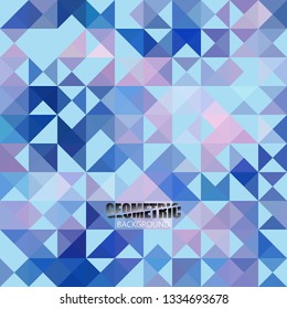 
Geometric blue abstract triangles background