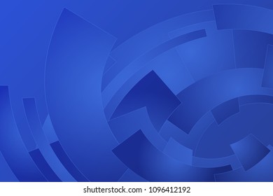 Geometric blue background with arc lines