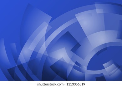 Geometric blue background with arc lines
