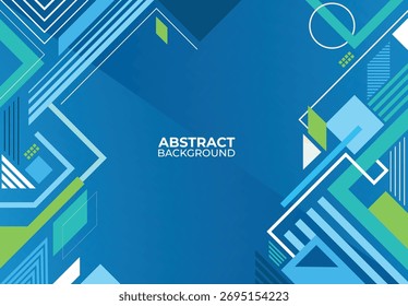 Projeto de fundo azul geométrico, projeto de fundo abstrato, design de fundo de banner, design abstrato moderno