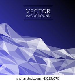 Geometric Blue, Black and White Abstract Vector Background for Use in Design. Modern Polygon Texture with Text.
