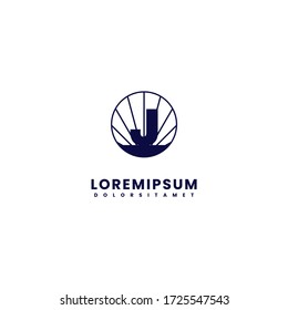 geometric blue circle J logo letter simple design concept