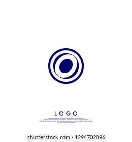 geometric blue circle O logo letter design concept