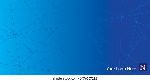 Geometric blue color background. Molecule and communication background. dots and lines
