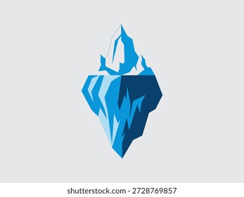 Iceberg de cristal azul geométrico con bordes afilados y facetas