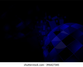 geometric, blue, dark, black cubes
