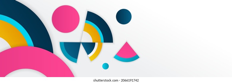 Diseño geométrico azul de fondo abstracto con círculos. Fondo abstracto geométrico moderno. Plantilla de diseño de presentación comercial o tecnológica, patrón de folleto o folleto, o banner web geométrico