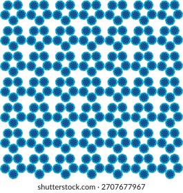 Geometrisches blaues Blumenmuster


