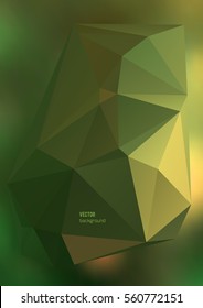 Geometric blue gradient background of bright perspective with lighting glowing triangle 3d effect crystal lattice. Graphic image template. Abstract Illustration 10 for your business brochure A4 format