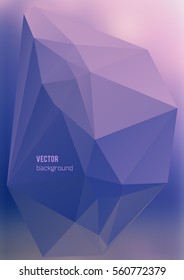 Geometric blue gradient background of bright perspective with lighting glowing triangle 3d effect crystal lattice. Graphic image template. Abstract Illustration 10 for your business brochure A4 format
