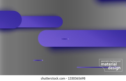 Geometric blue gray background. Material design. Minimal abstract cover. Creative colorful wallpaper. Trendy gradient poster. Vector illustration.
