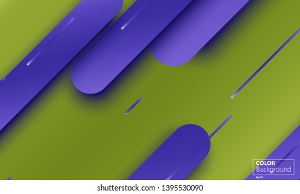 Geometric blue an green background. Material design. Minimal abstract cover. Creative colorful wallpaper. Trendy gradient poster. Vector illustration.