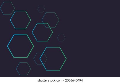 Geometric blue hexagon abstract vector background