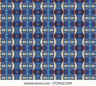 Padrão caleidoscópio azul geométrico com repetição simétrica e profundidade artística. Fundo abstrato ideal. abstrato, padrão, caleidoscópio, geometria, simetria