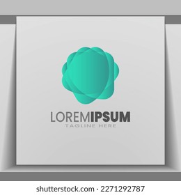 Diseño de logotipo azul geométrico. ilustración vectorial abstracta.