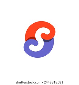 Geometrisch blaues Orange Logo s Buchstaben-Icon-Design
