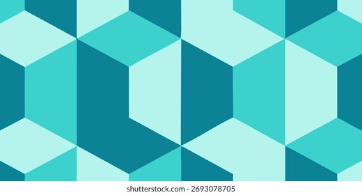 Geometric Blue Pattern Abstract 3D Cubes Illustration for Modern Design