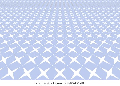 Geometric Blue Pattern in Diminishing Perspective. Abstract Textured Background. Vector Art.
