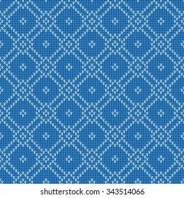 Geometric blue pattern seamless knitted texture