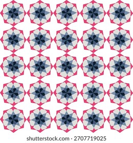 Patrón de estrella rosa azul geométrico


