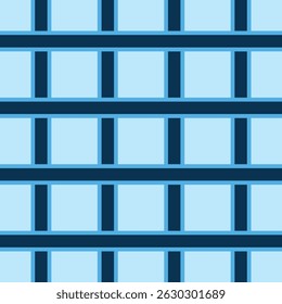 «Geometric Blue Plaid Grid Pattern, Seamless Abstractas Background»