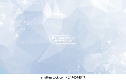 Geometric Blue Polygonal background molecule and communication. Connected lines with dots. Minimalism background. Concept of the science, chemistry, biology, medicine, technology.