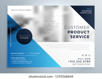 geometric blue professional brochure design template