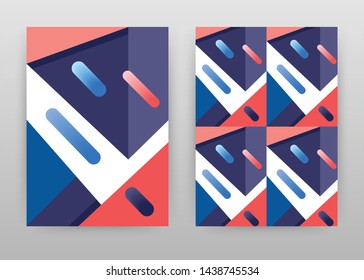 Geometric blue red diagonal lined texture design for annual report, brochure, flyer, poster. Geometric textured background vector illustration for, leaflet, poster. Abstract A4 brochure template.